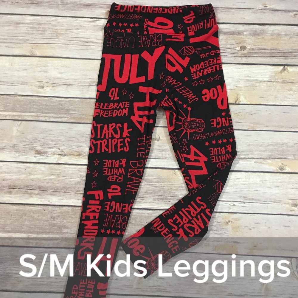 Kids S/M patriotic leggings LLR NWT